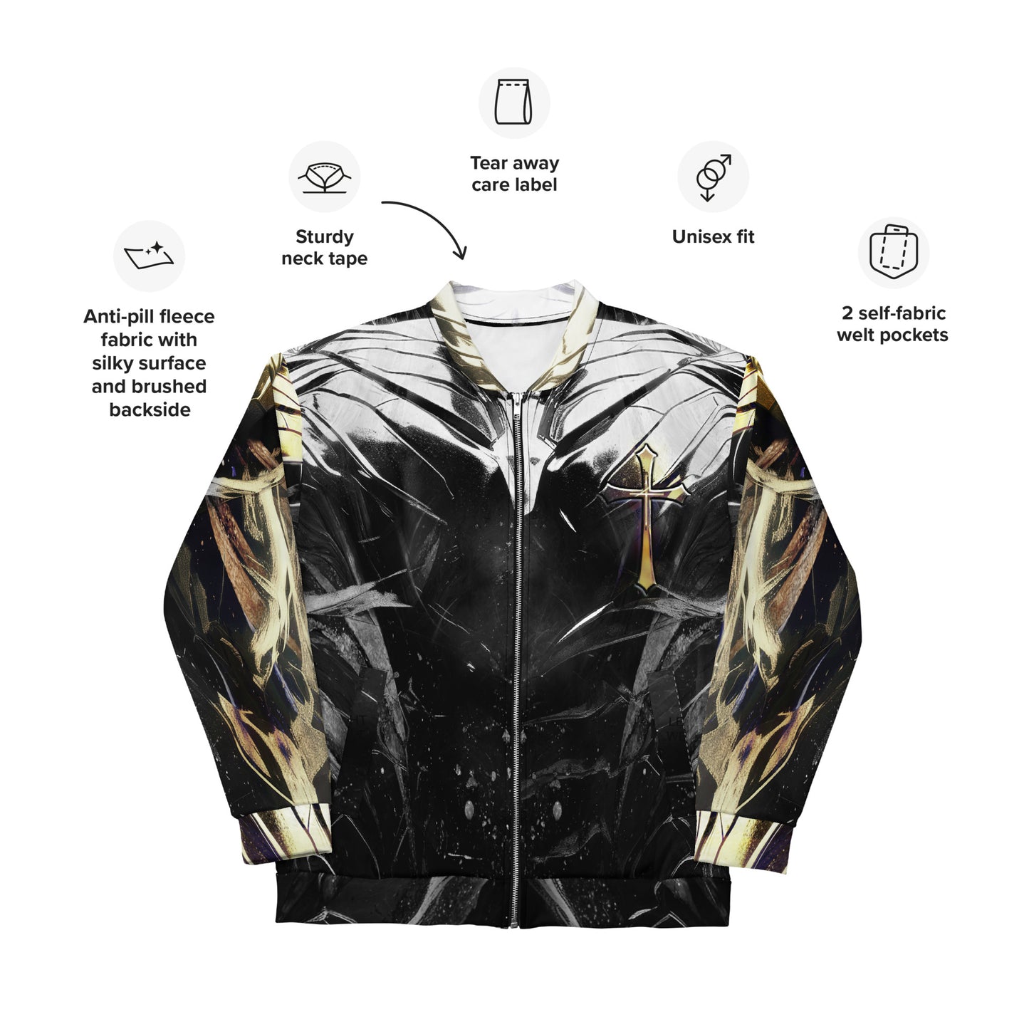 Black & White Armour of God Bomber Jacket