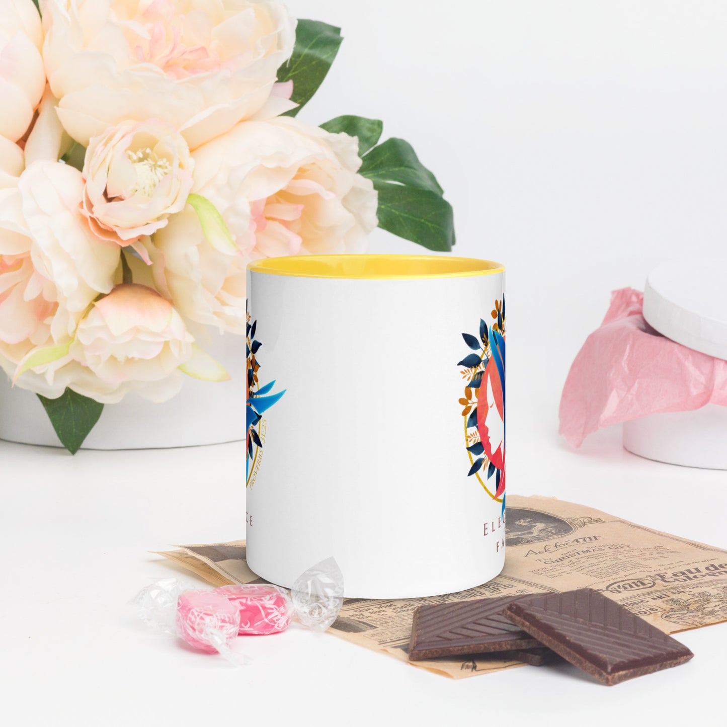 "Elegance of Faith" Mug with Color Inside