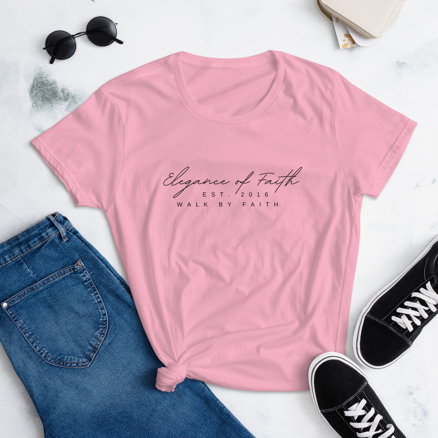Elegance of Faith - Est. 2016 Women's short sleeve t-shirt