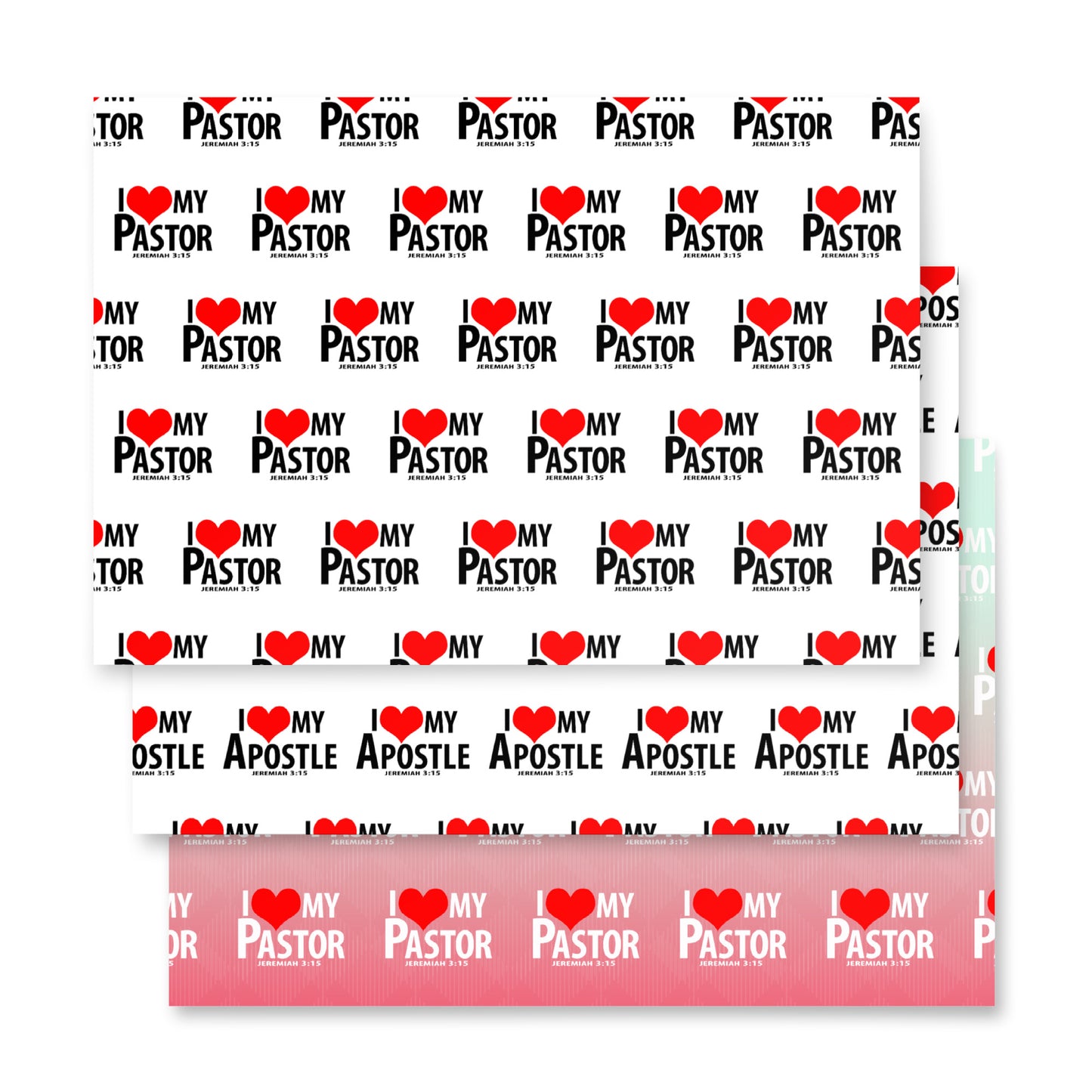 Wrapping paper sheets (I Love My Pastor)