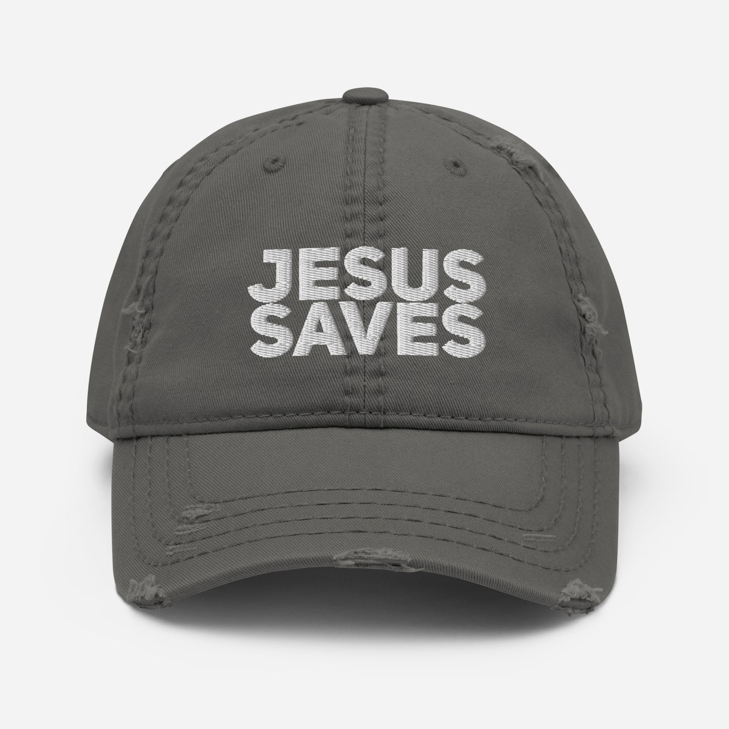 Jesus Saves Unisex Distressed Dad Hat