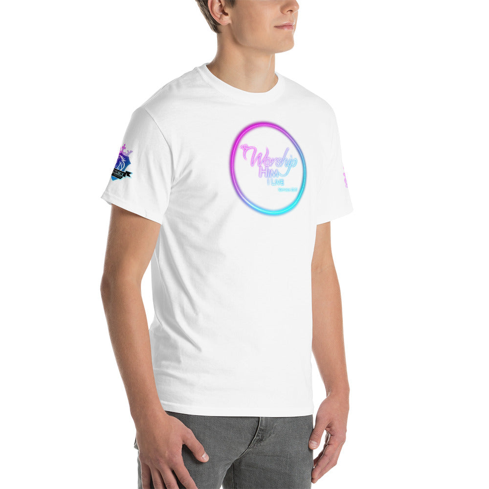 Victory Church Logo - To worship Him I live - Short Sleeve T-Shirt