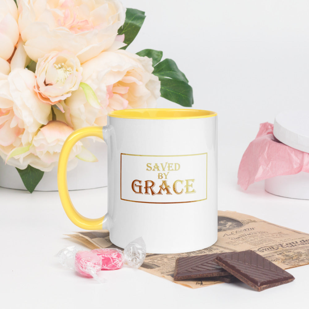 Saved By Grace Mug with Color Inside