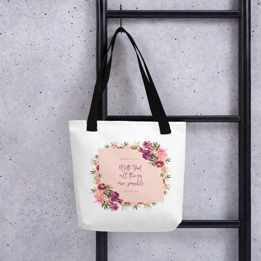 Wirh God All Things Are Possible Tote bag