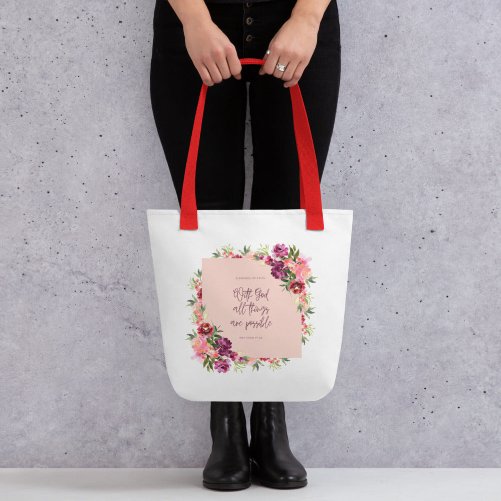 Wirh God All Things Are Possible Tote bag