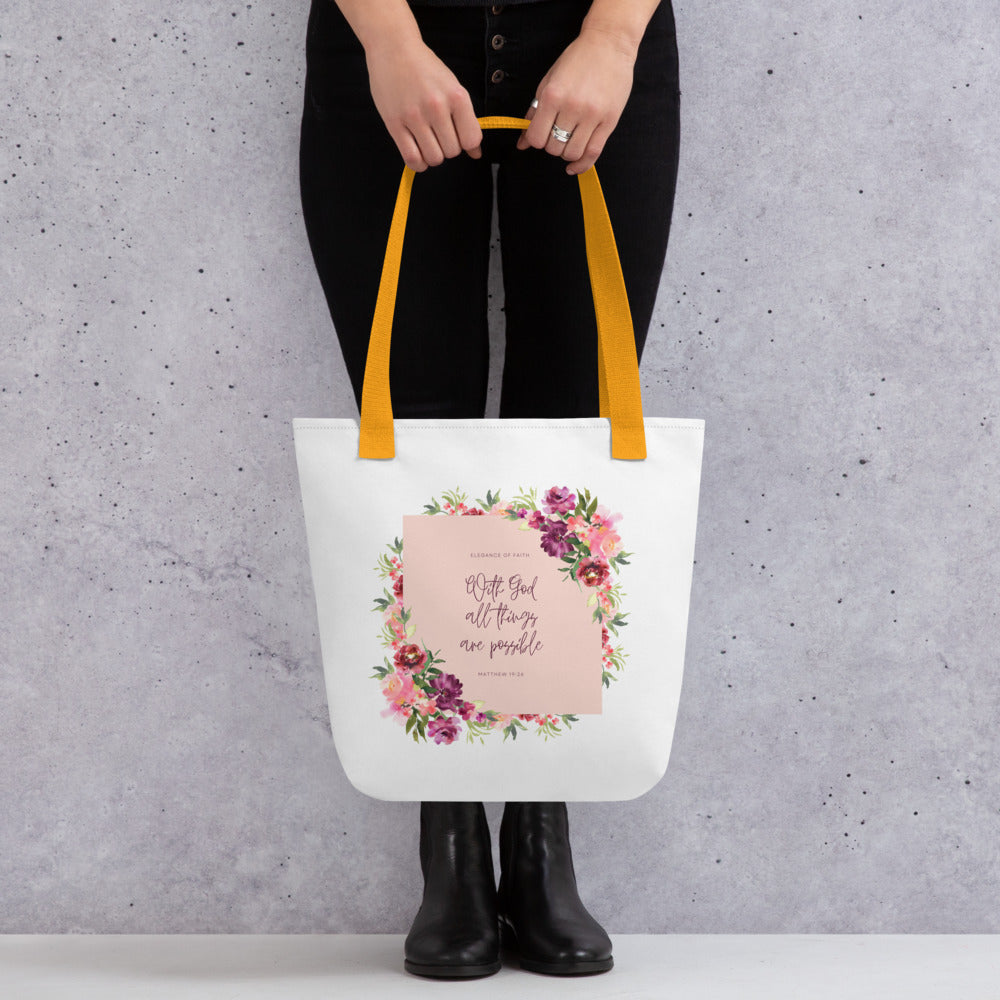Wirh God All Things Are Possible Tote bag
