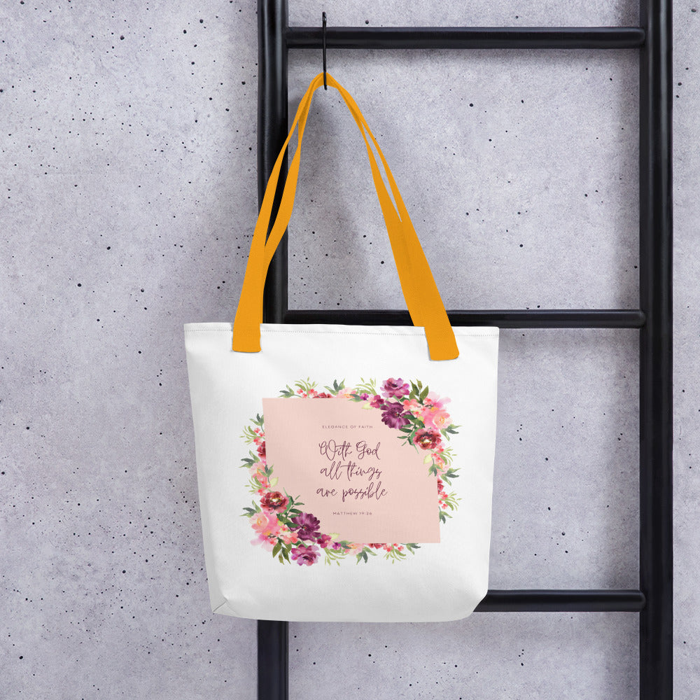 Wirh God All Things Are Possible Tote bag