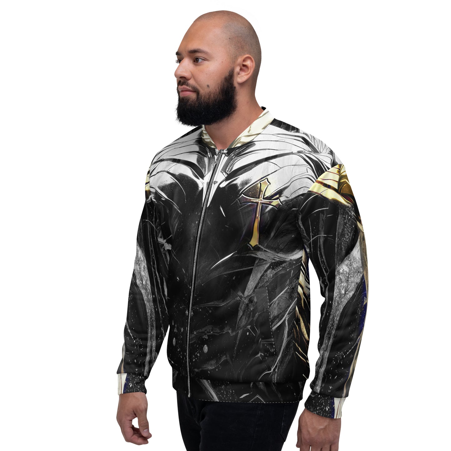 Black & White Armour of God Bomber Jacket