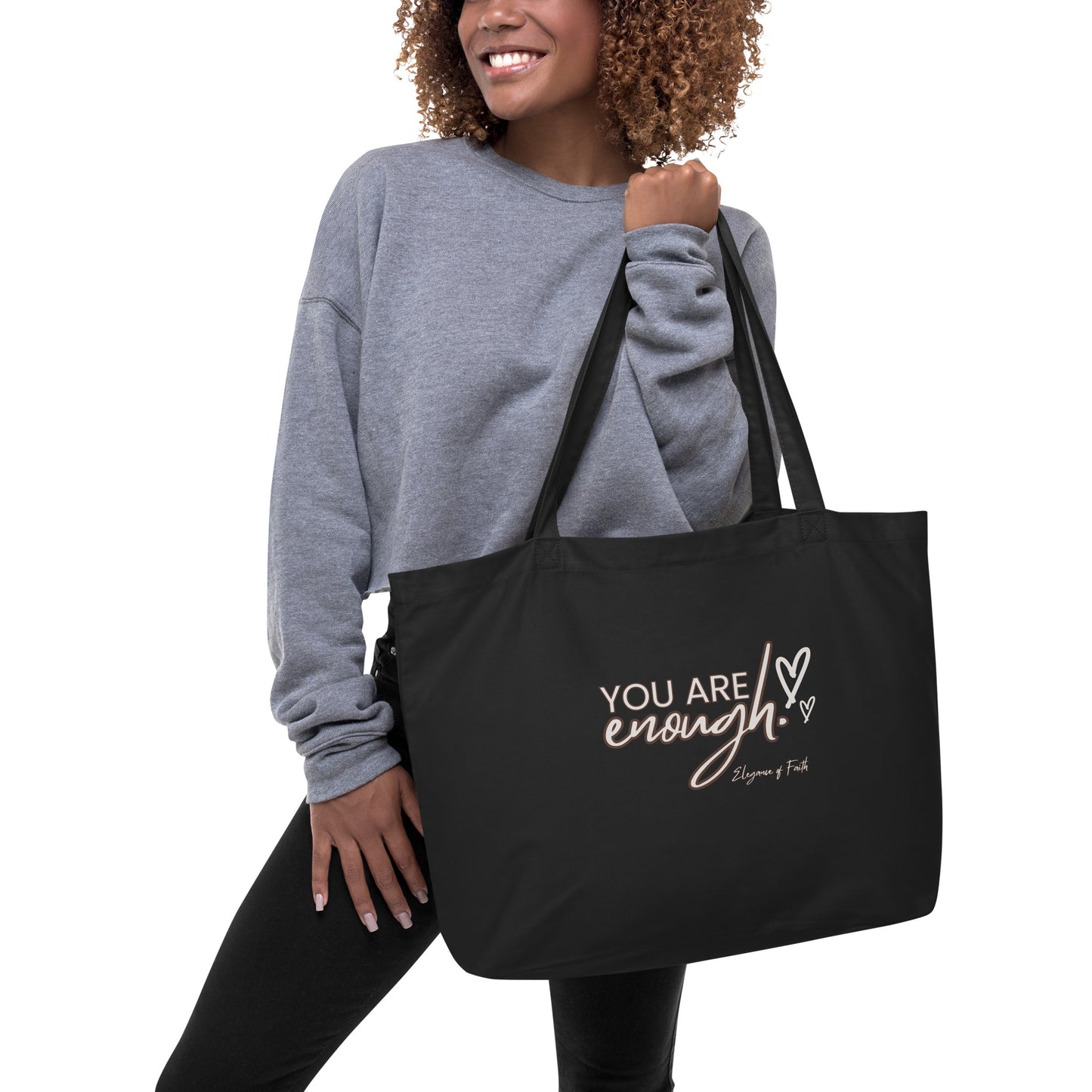 "You Are Enough" Large organic tote bag