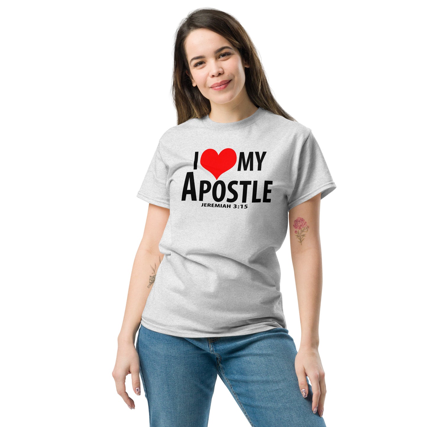 Black letter: "I Love My Apostle" Unisex classic tee