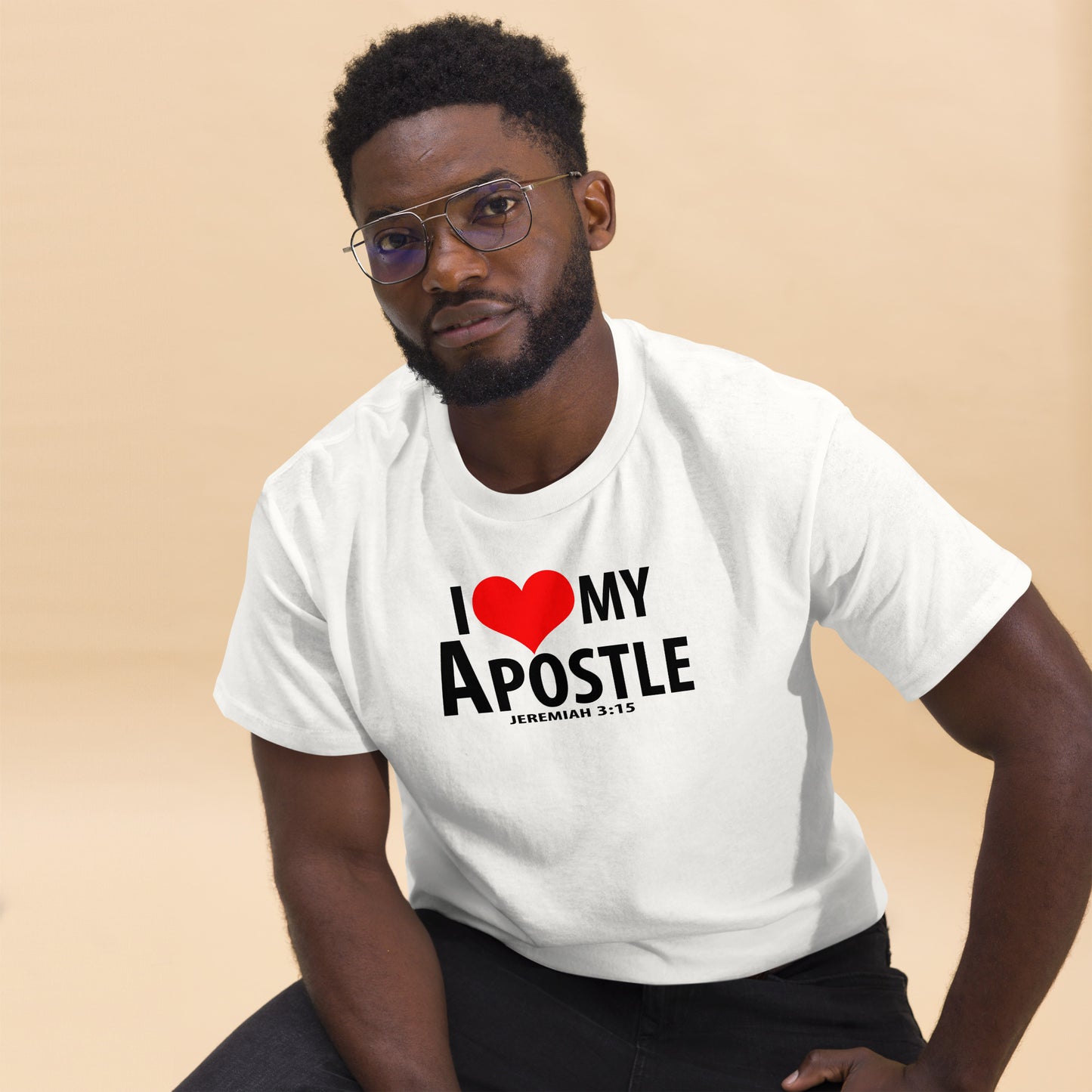 Black letter: "I Love My Apostle" Unisex classic tee
