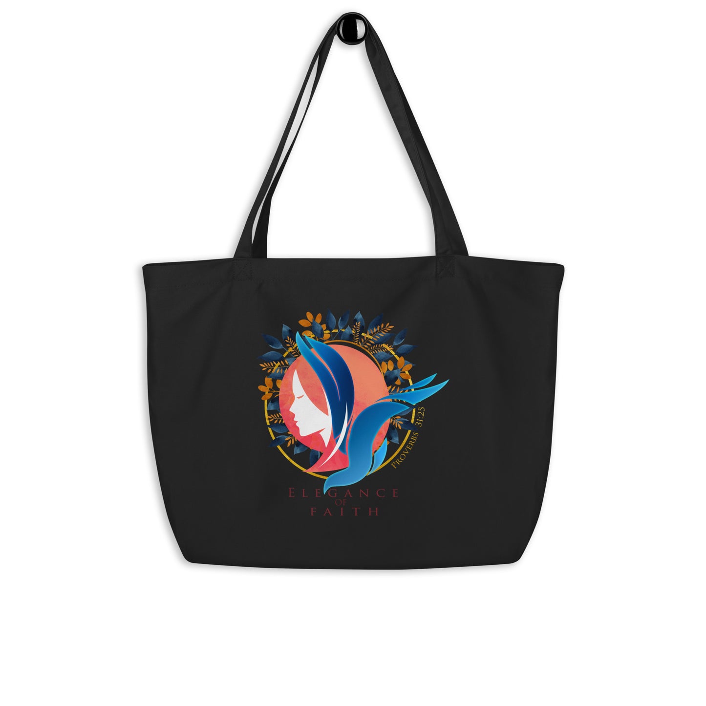 Elegance of Faith (Large organic tote bag)