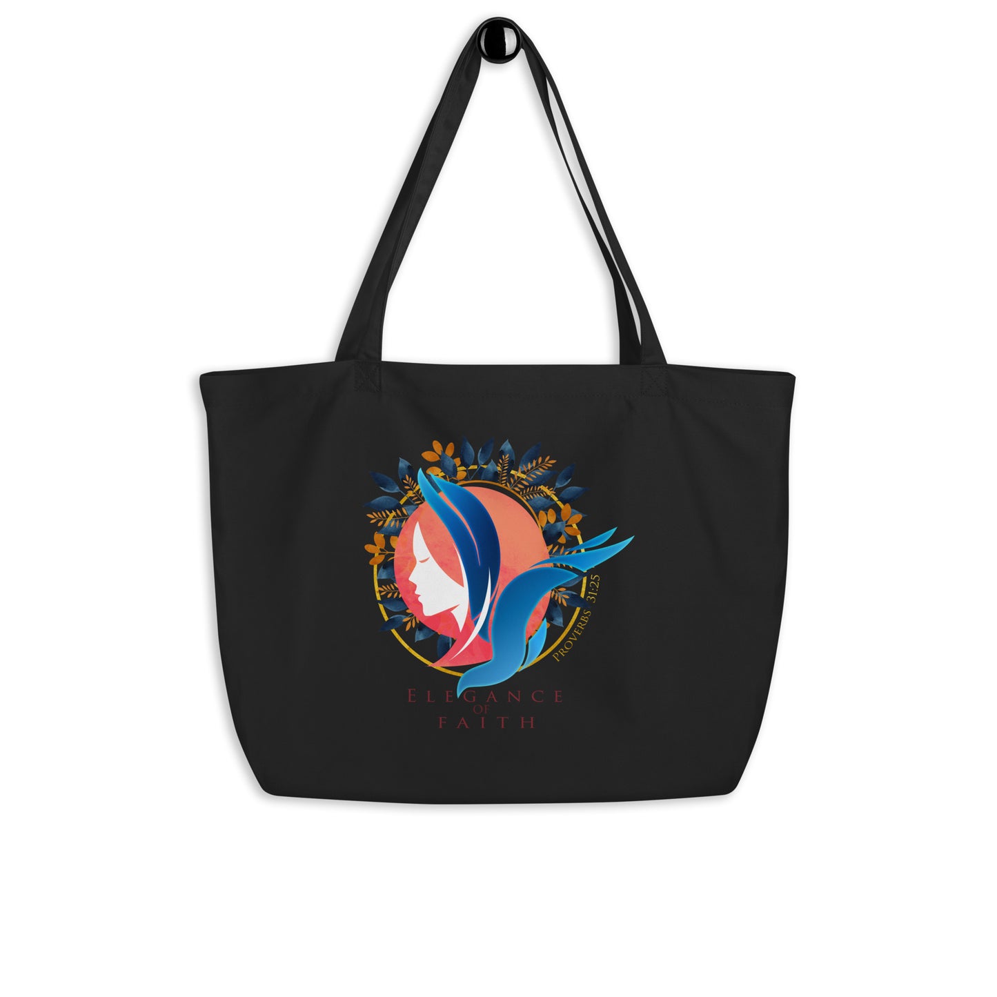 Elegance of Faith (Large organic tote bag)