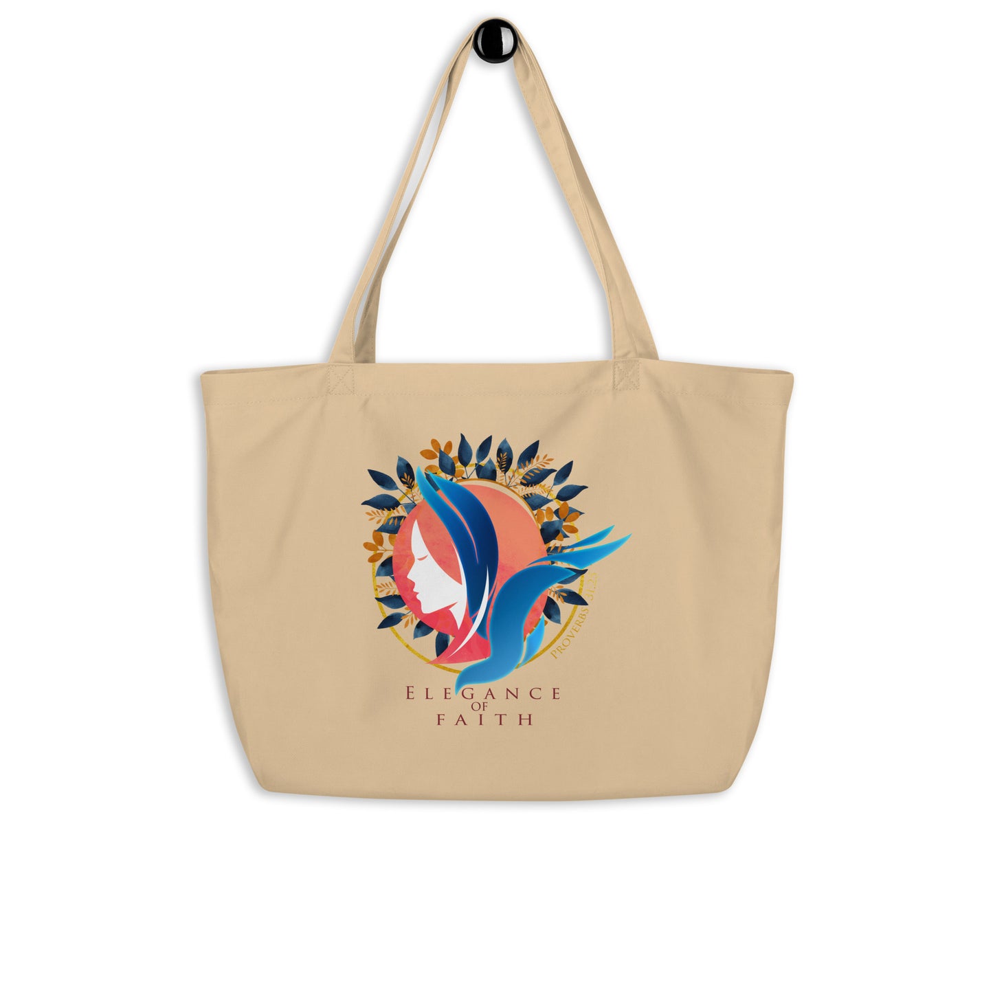 Elegance of Faith (Large organic tote bag)