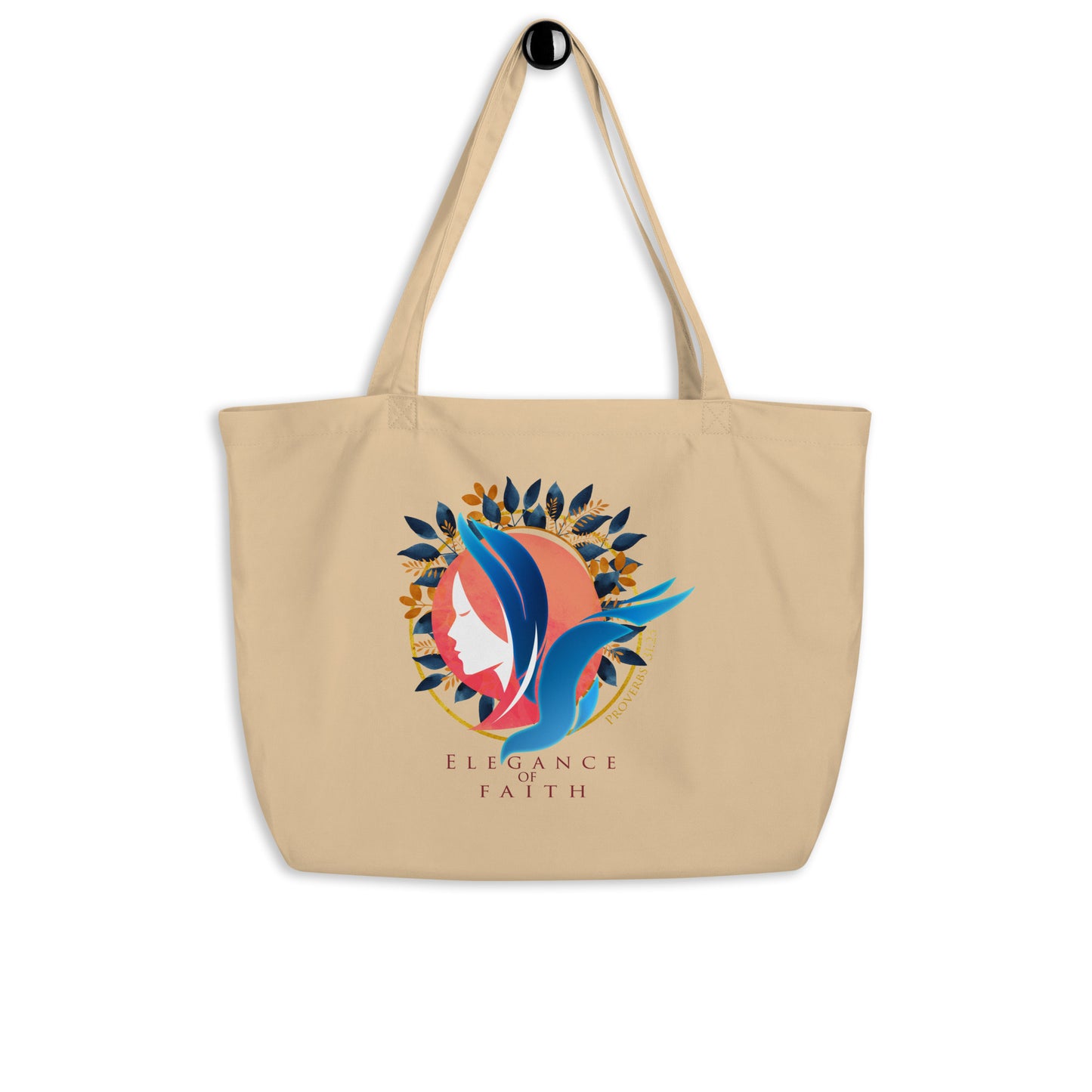 Elegance of Faith (Large organic tote bag)