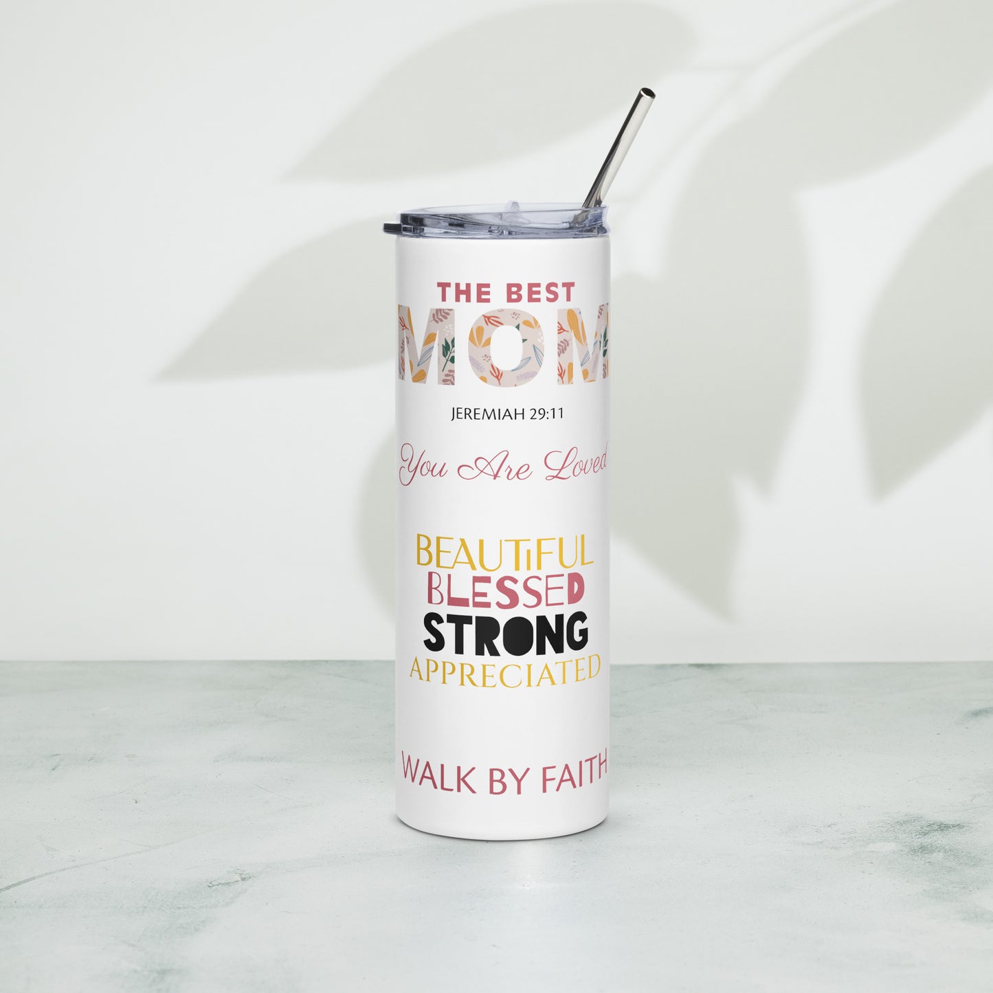 BEST MOM FUN FONTS Stainless steel tumbler