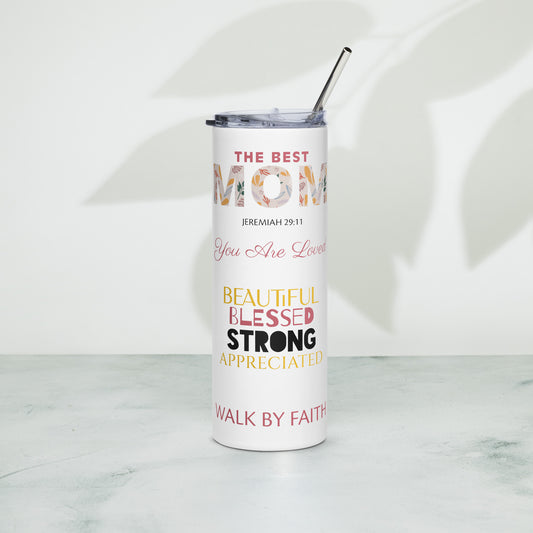 BEST MOM FUN FONTS Stainless steel tumbler