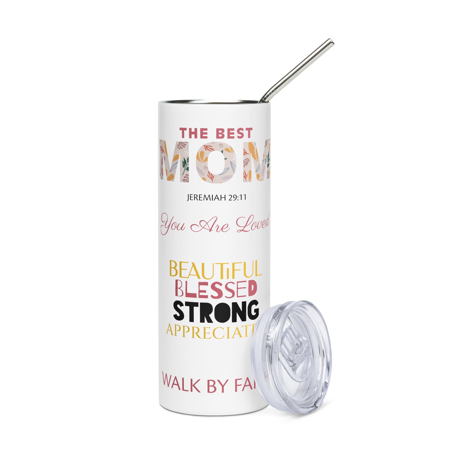 BEST MOM FUN FONTS Stainless steel tumbler