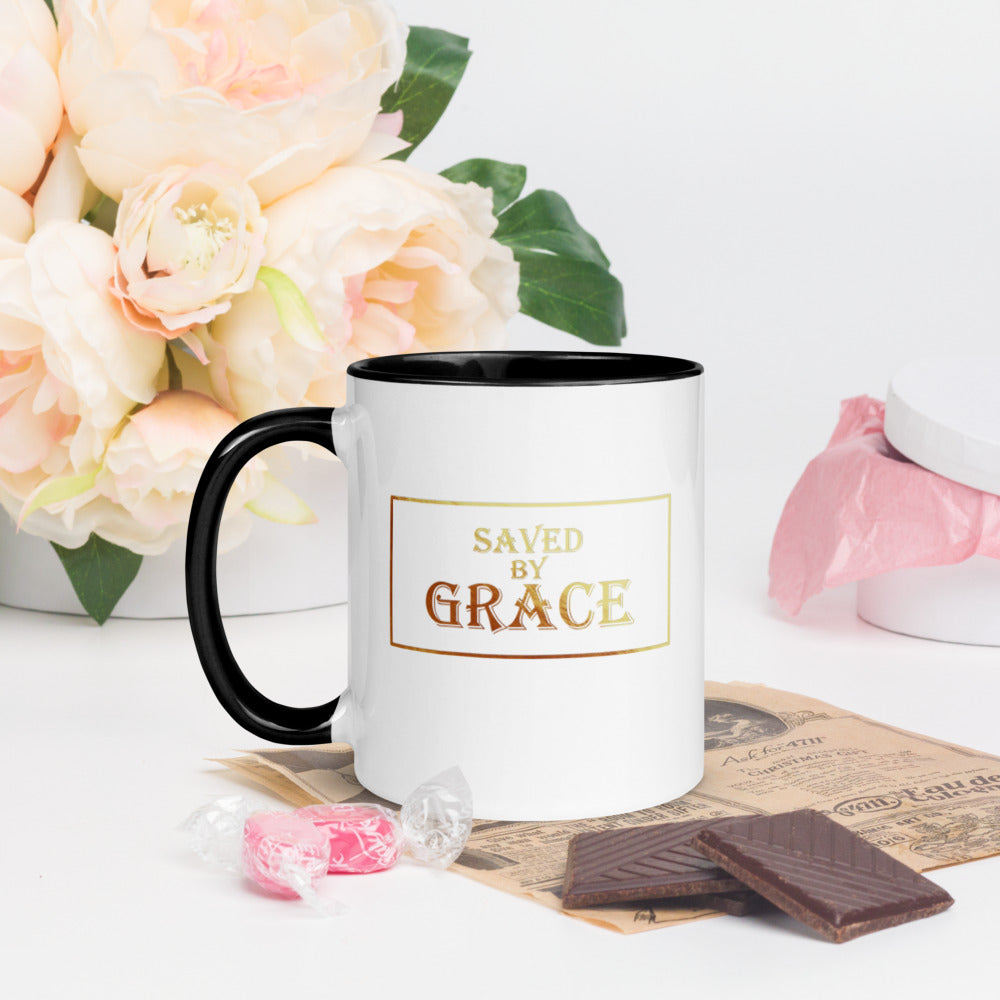 Saved By Grace Mug with Color Inside